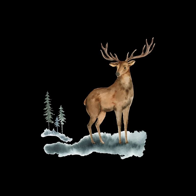 Deer Art Forest Black Forest