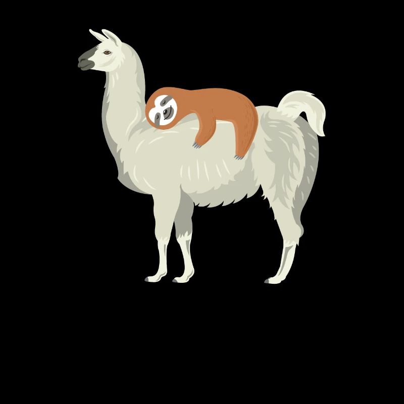 Cute & Funny Sloth Sleeping on Llama