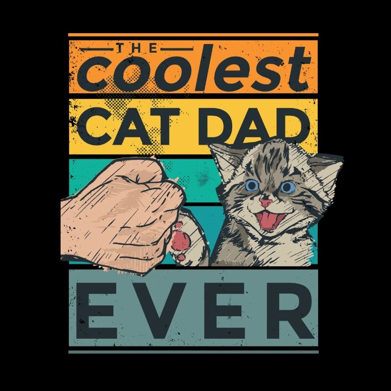 Coolest Cat Dad Bester Katzen Papa Katze Vatertag