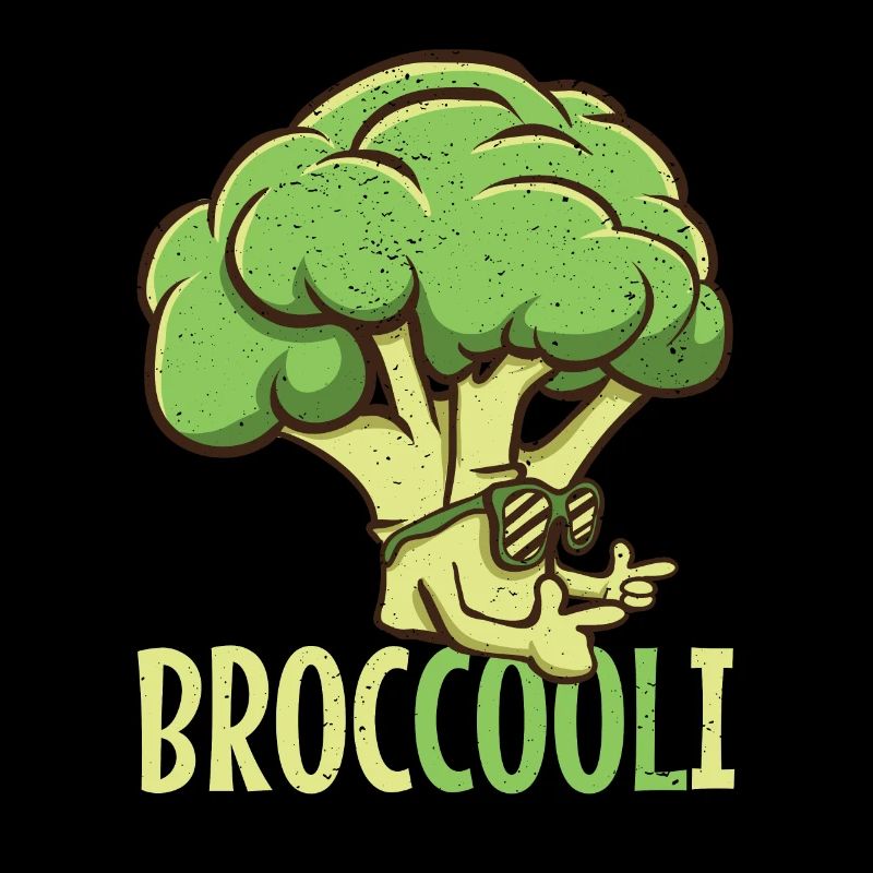 Vegan Cool Broccoli Broc cool i avec lunettes de soleil