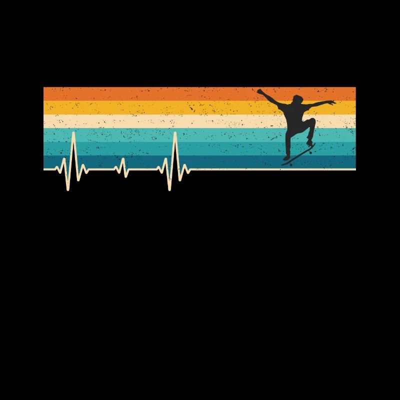 Battement de coeur de skateboard rétro