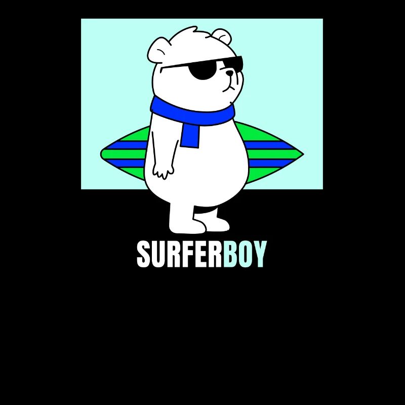 Surfer Boy Icebear Bear Surf Surf Vague Mer