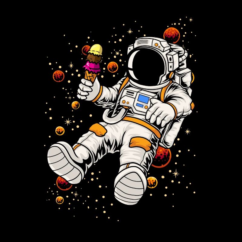 Cool astronaut galaxy ice cream dessert space