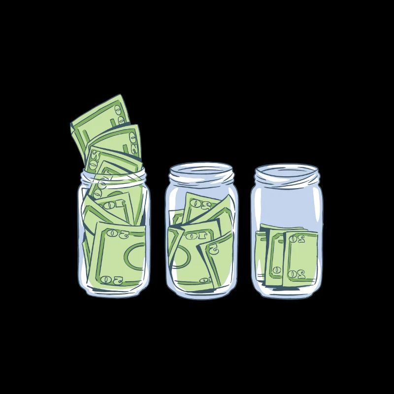 Billets d'un dollar dans un verre