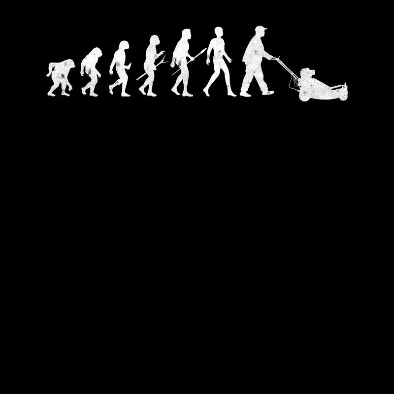 Evolution Lawn Mower Gardener Mowing Grass Green