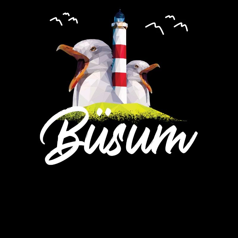 Büsum Nordsee Seebad Leuchtturm Möwe Geschenk