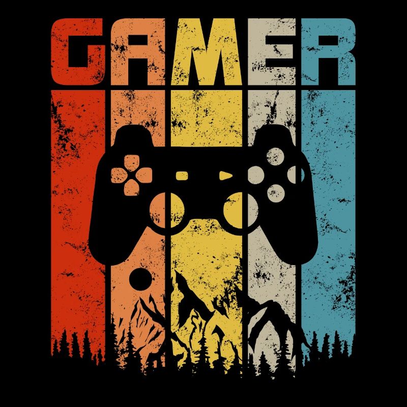 Vintage Video Gamer Gift Game Controller Retro Sun