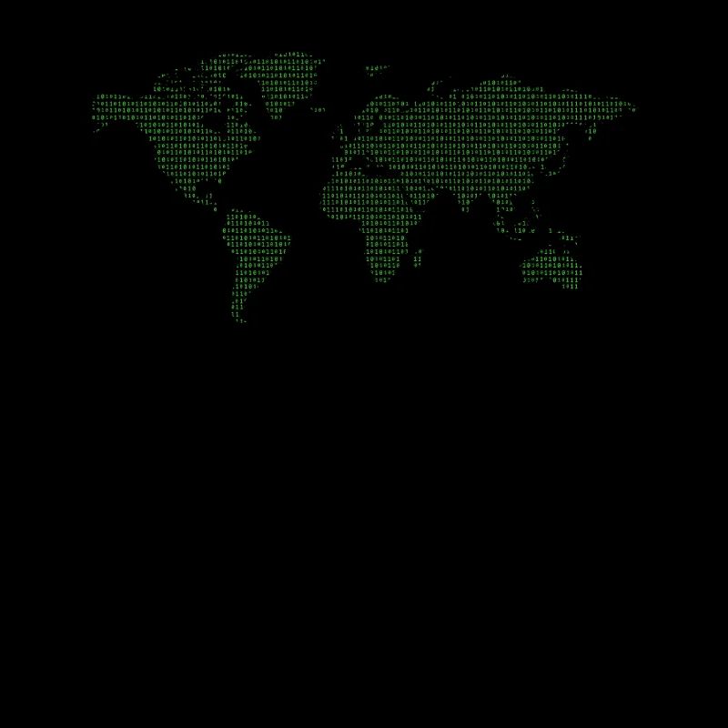 Code binaire Carte du monde binaire Code du monde