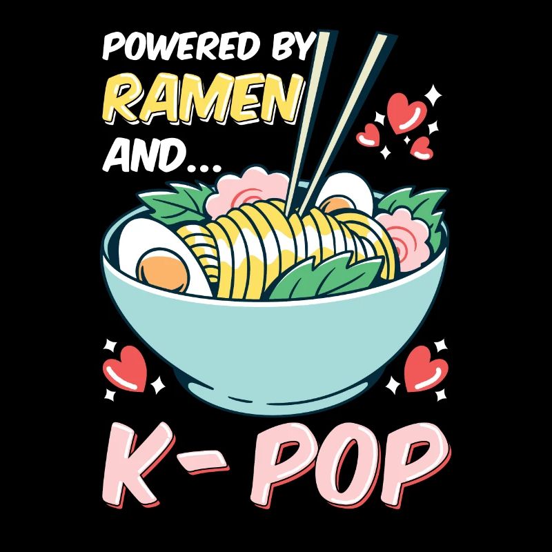 Powered by Ramen and Kpop k-pop Geschenk Spruch