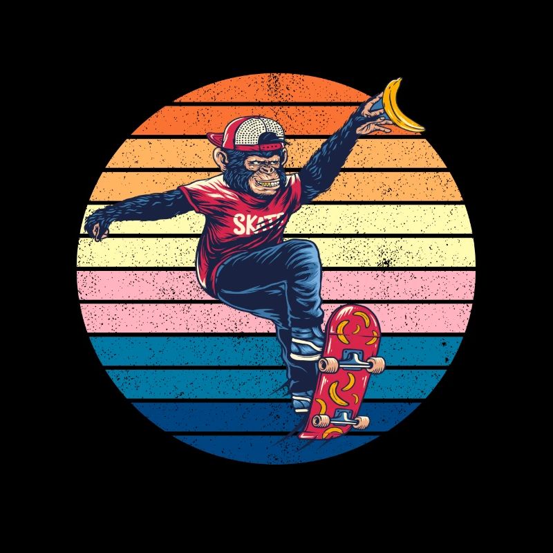 La peur du gorille-singe en skateboard