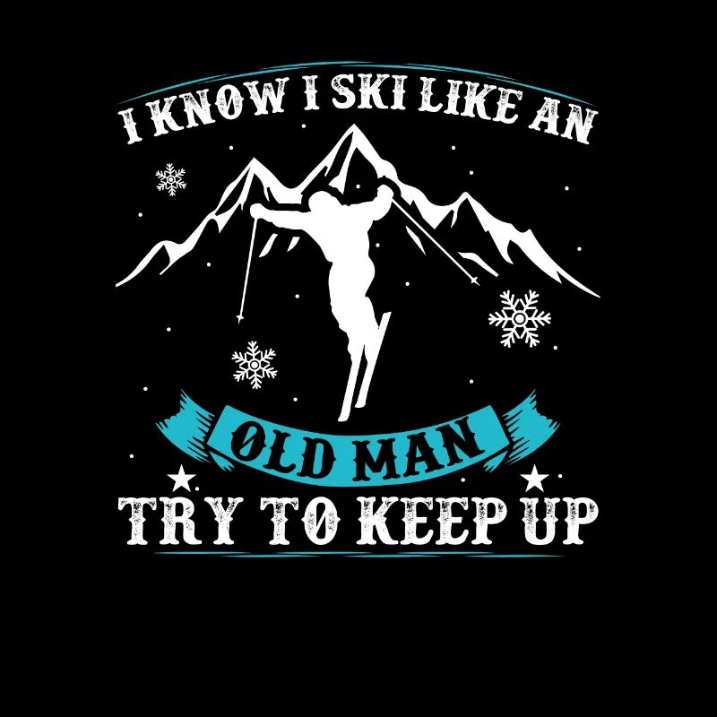 Ski Skier Skiing Skiing Vacation Old Man Keep Up