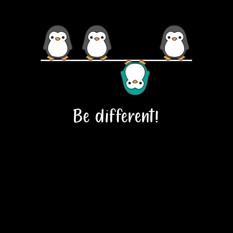 Be different - penguin fun penguins bird saying