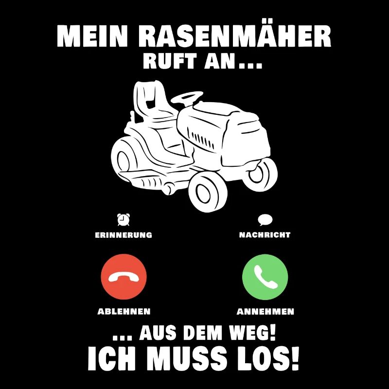 Rasenmäher Telefonanruf Gärtner Gartenarbeit