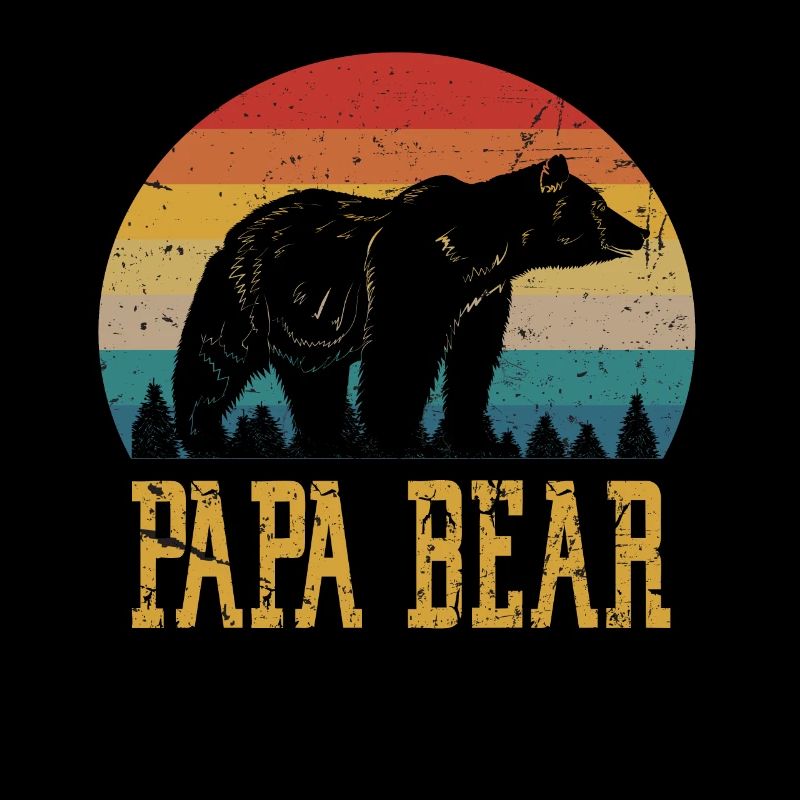 Papa Bear proud daddy proud dad camping retro