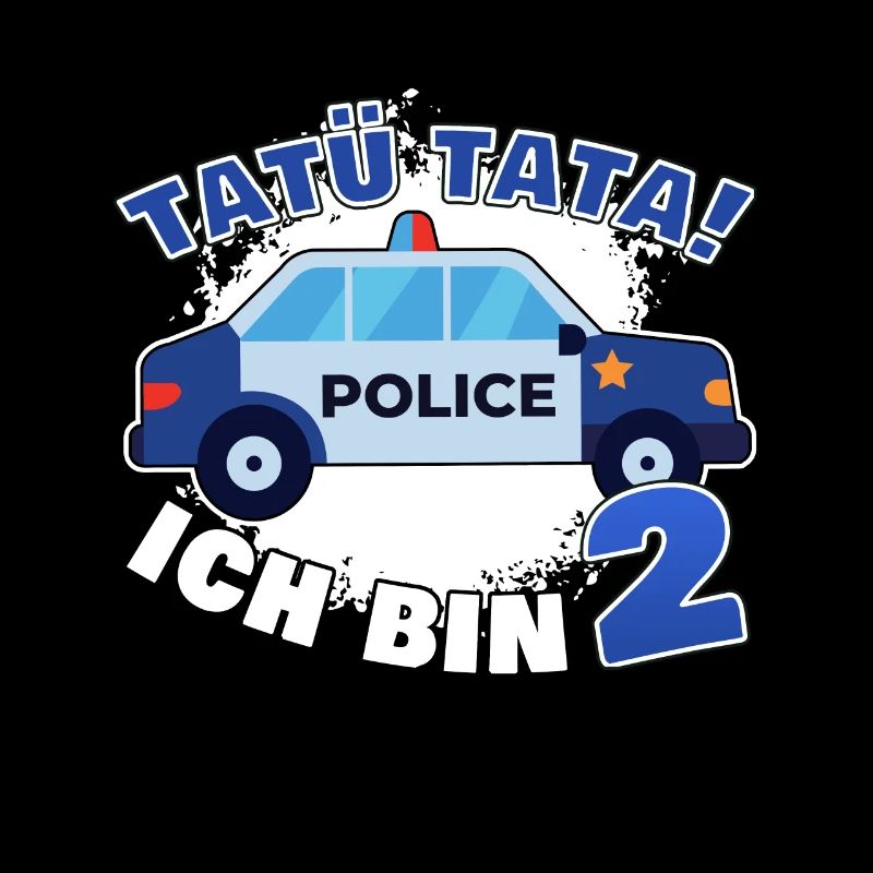 2. Geburtstag Polizeiauto Junge Polizist Polizei