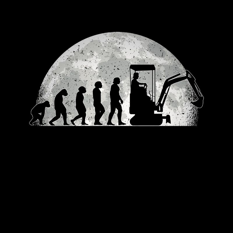 Baggerführer Bagger Evolution Mond Baggerfahrer