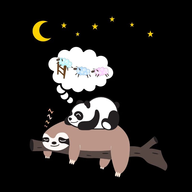 Süßer Panda Schläft auf Faultier Pyjama