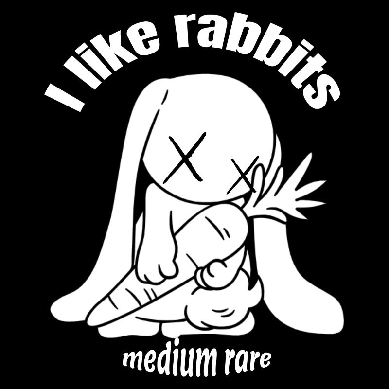 J’aime les lapins. medium rare