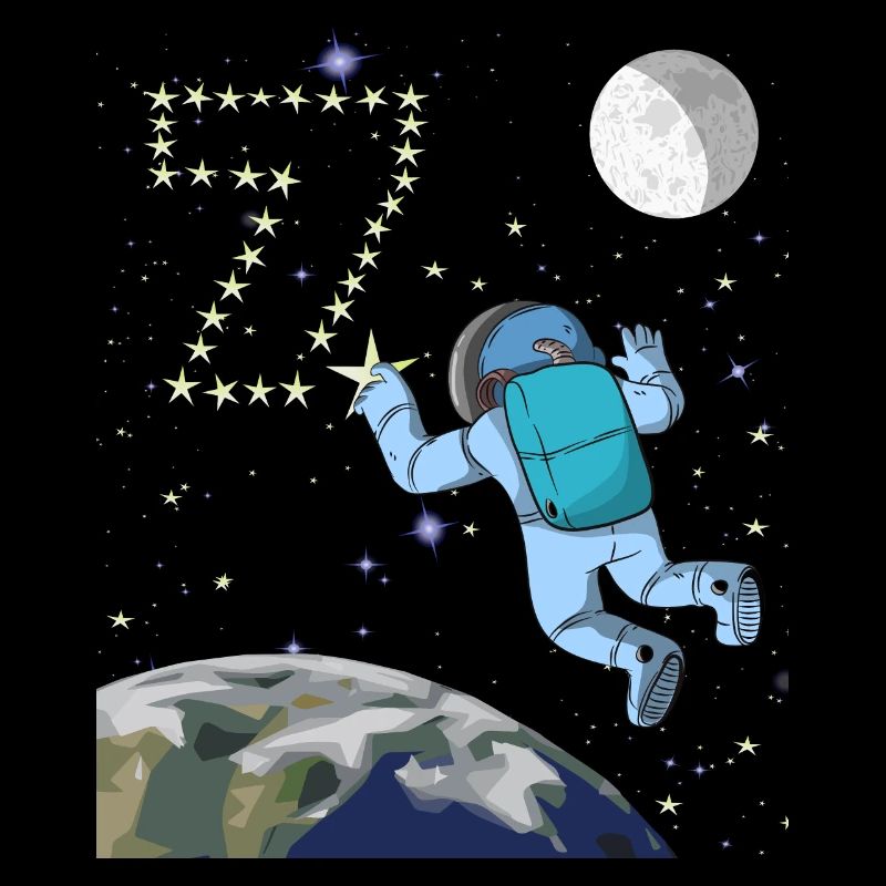 Astronaute 7 ans 7 ans 7ème anniversaire espace Terre Lune