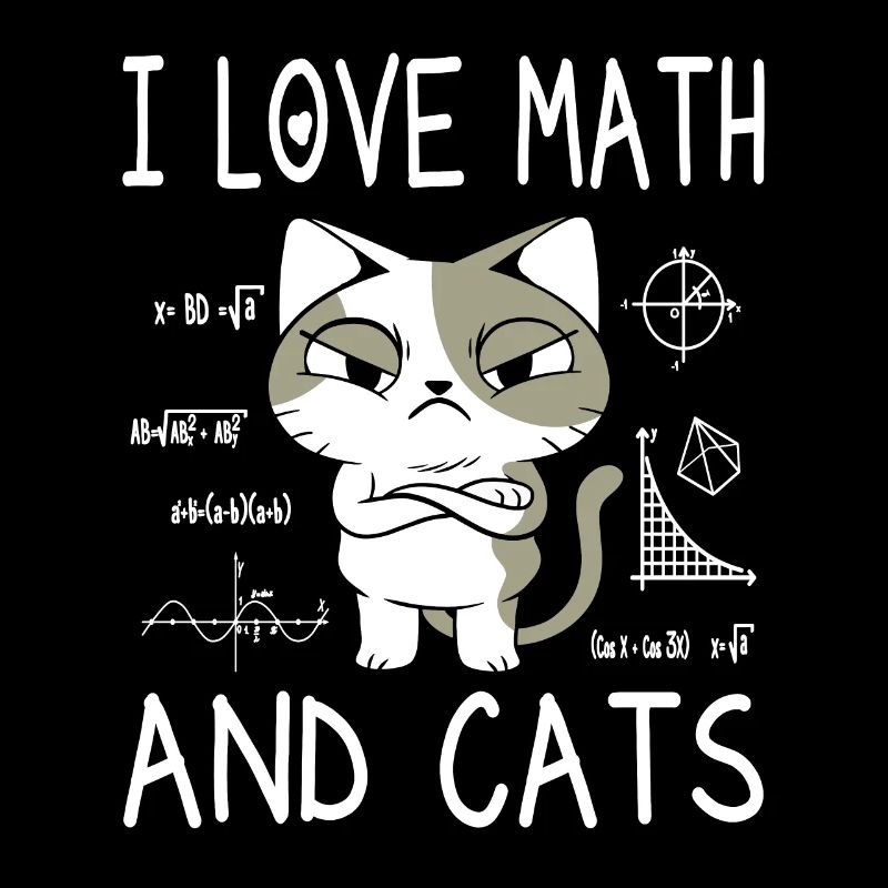 I Love Math And Cats - Mathe Professeur Cadeau
