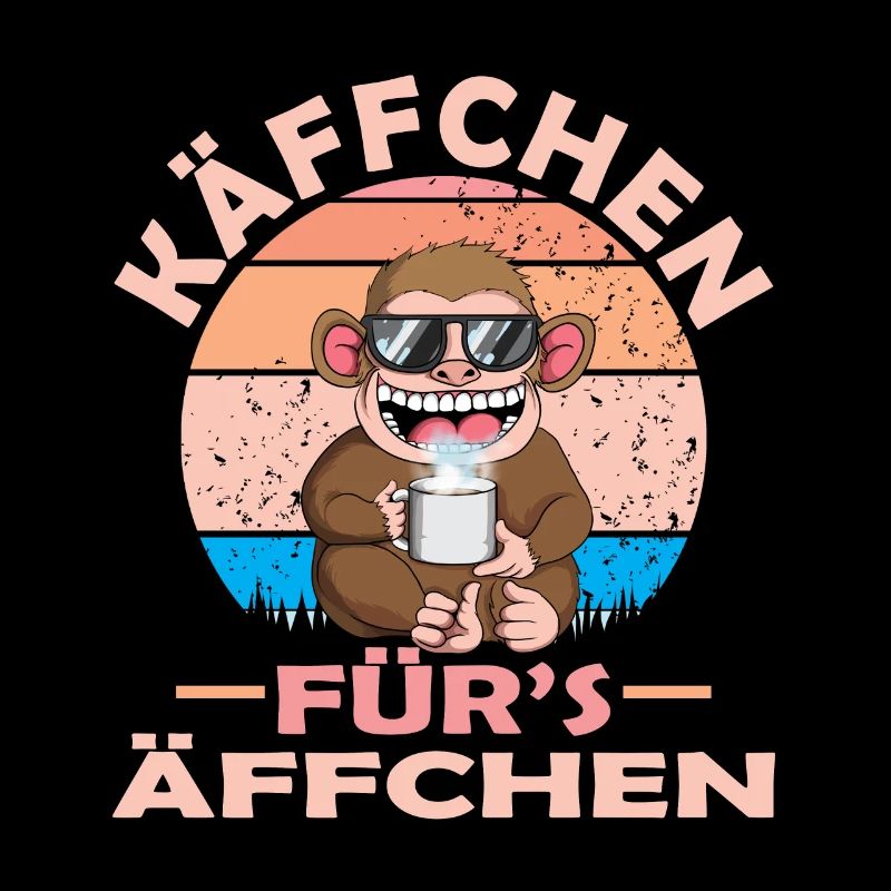 Käffchen für´s Äffchen Vintage Affe Kaffee Spruch