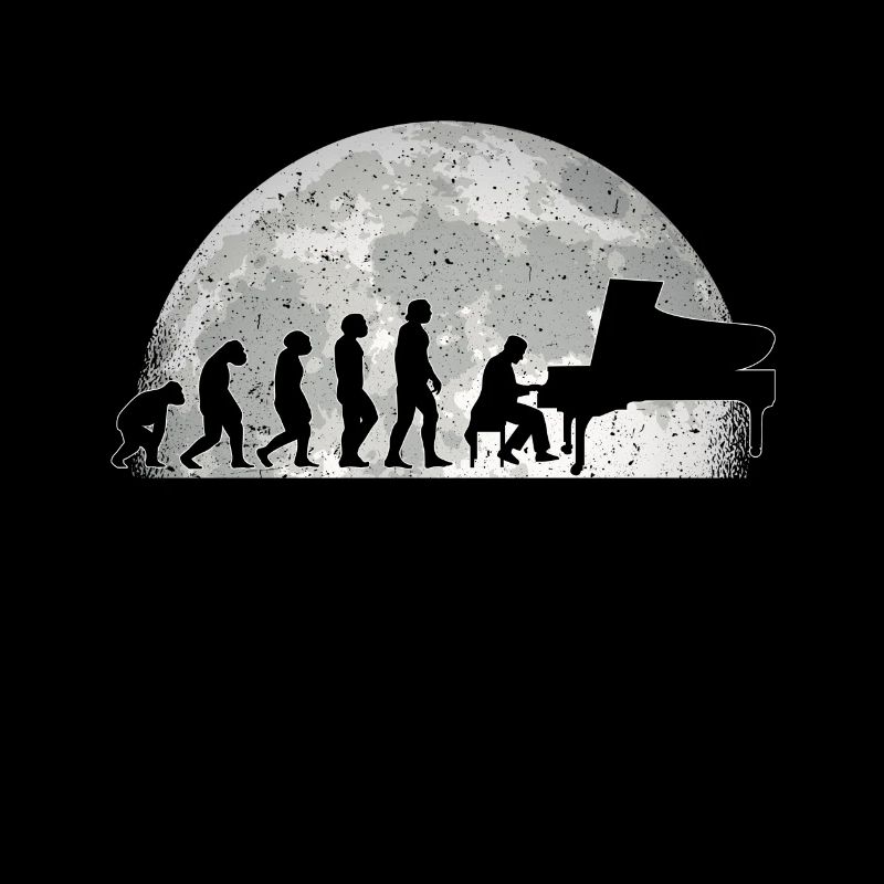Pianist Evolution Mond Piano Klavier Geschenk