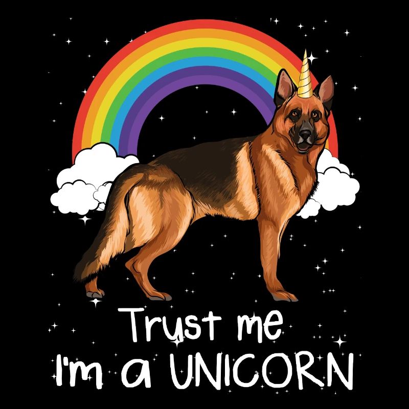 Regenbogen Deutscher Schäferhund Vertrauen Sie mir ich bin ein Einhorn Hund