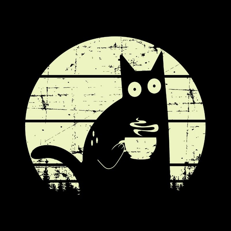 Kaffeekatze Retro Katze Kaffee