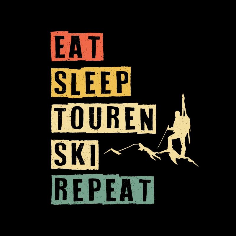 Eat Sleep Tours Ski Repeat Ski Tour Skis Retro