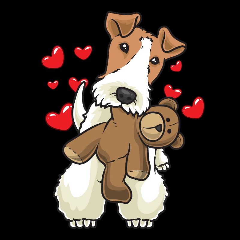 Foxterrier Drahthaar Hund mit Stofftier
