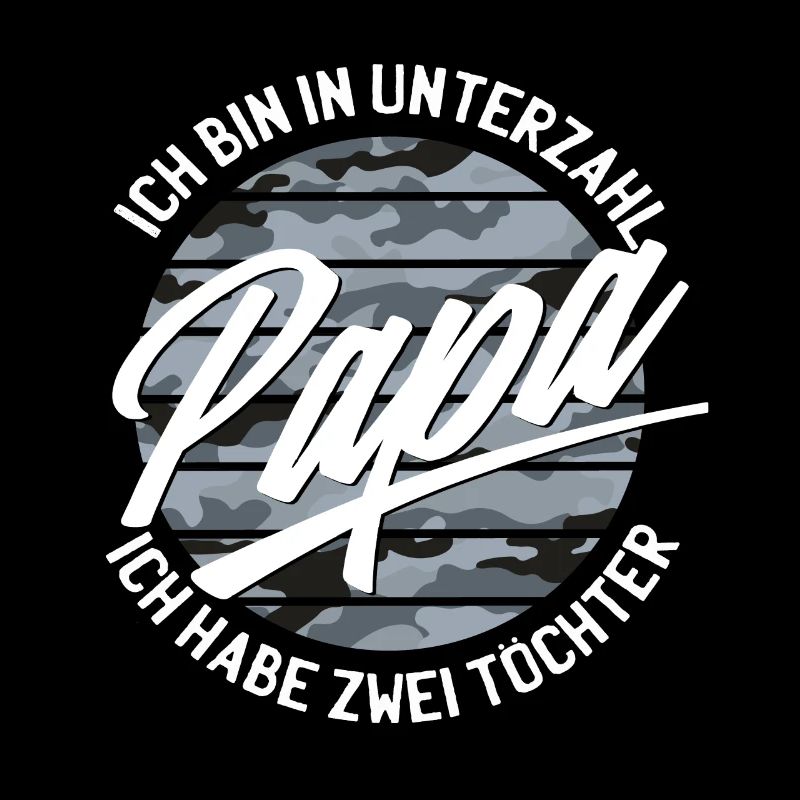 Papa Zwei Töchter Zwillinge Vater Camouflage