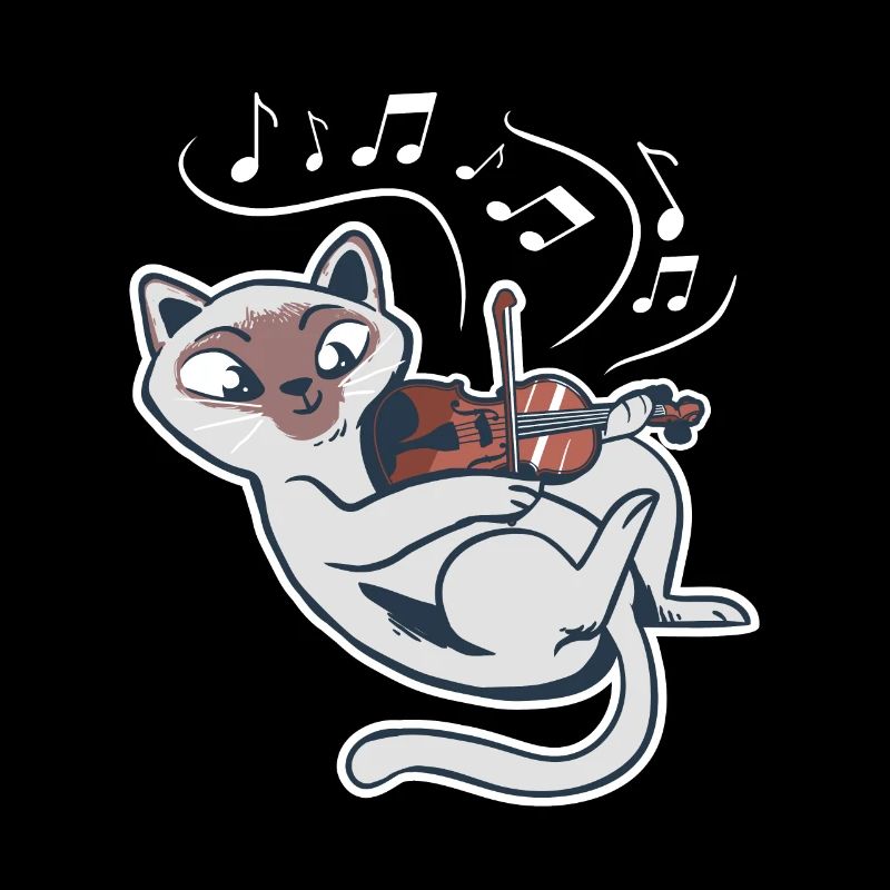 Doux chat joue violon violon