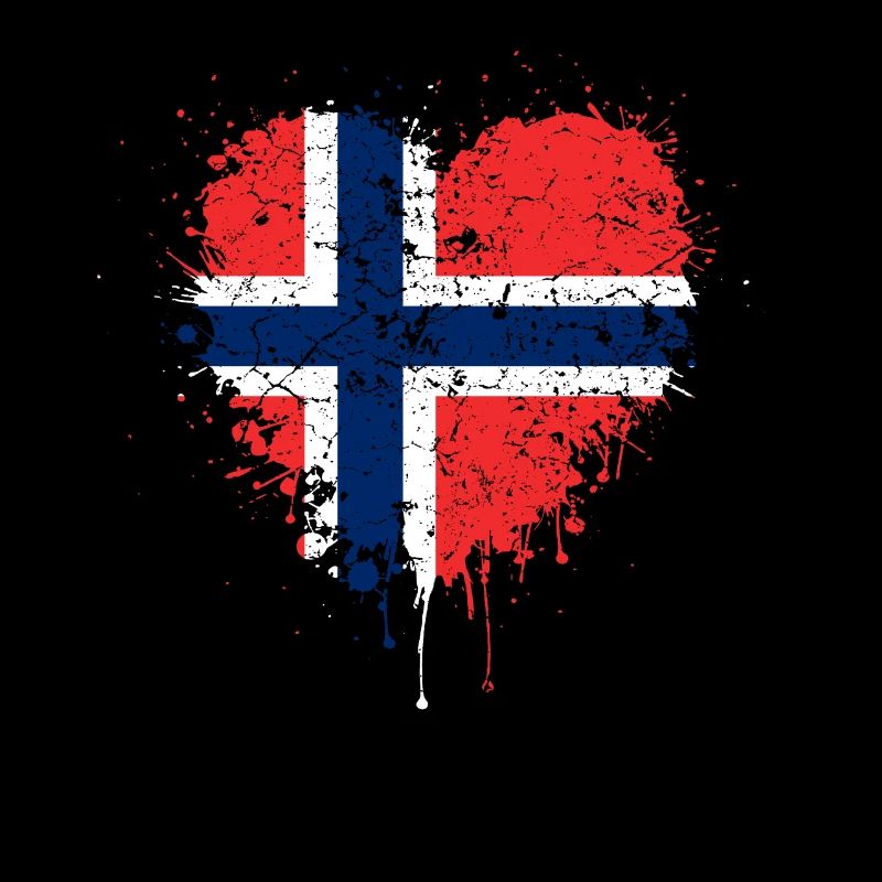 Norvège drapeau coeur