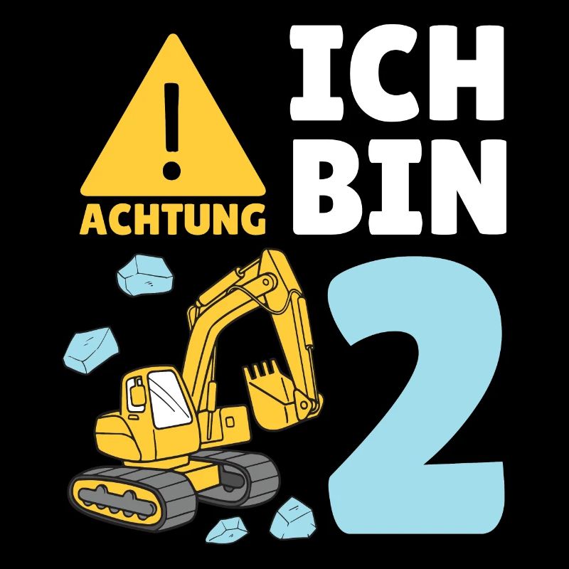2. Geburtstag Bagger 2 Jahre Alt Baustelle Junge