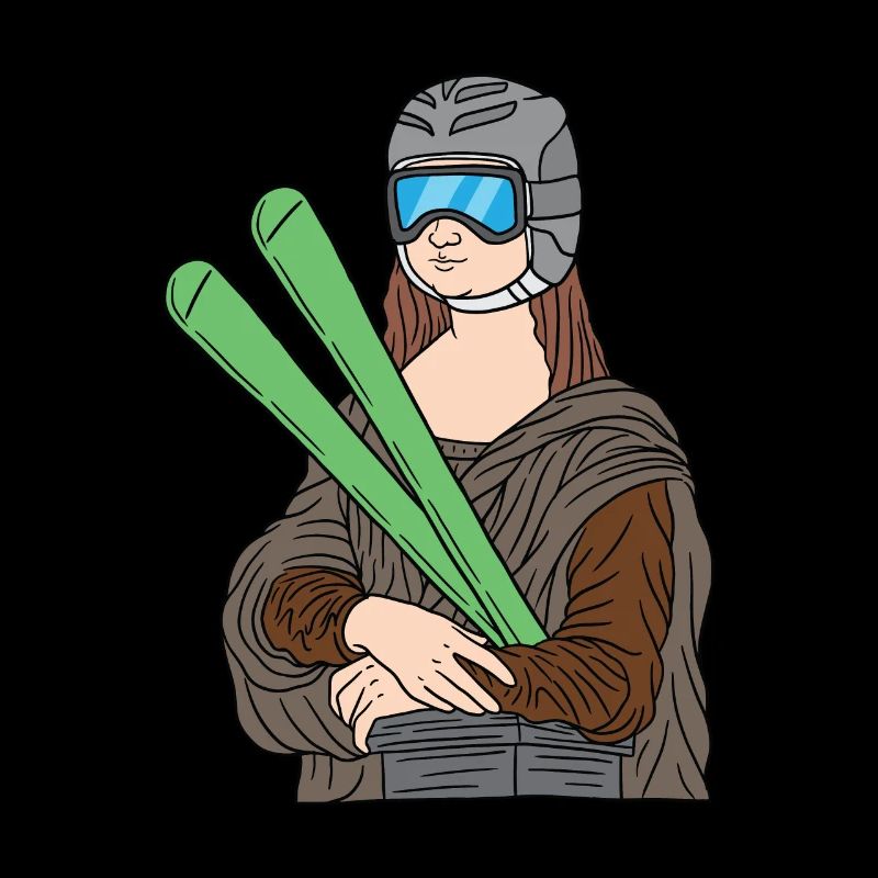 Mona Lisa Skier Leonardo Da Vinci Ski Hiver