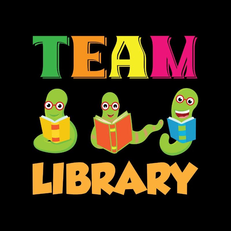 Team Library Cute Librarian School