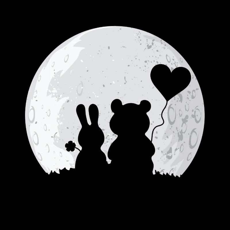 Rabbit and Bear Lovers Hasi Bärli Pair Full Moon