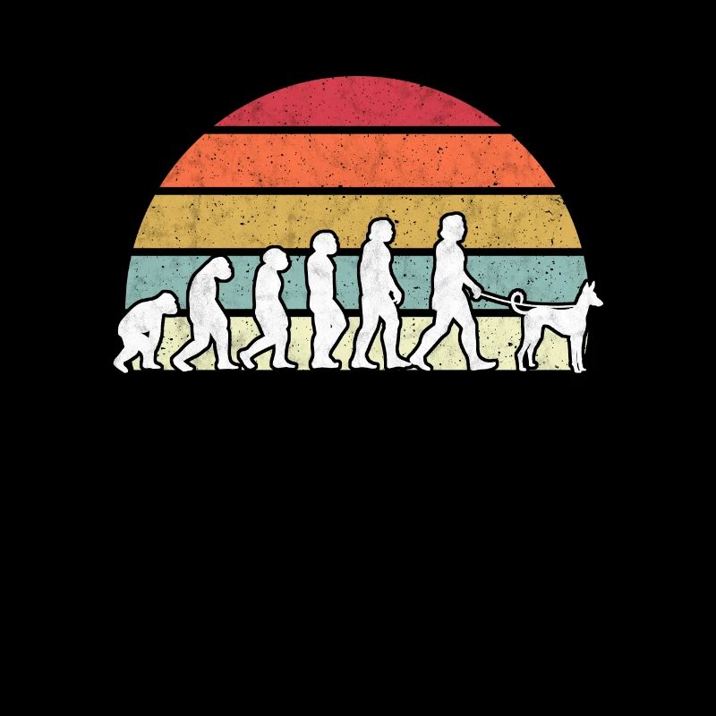 Podenco Evolution Hunting Dog Greyhound Vintage Retro