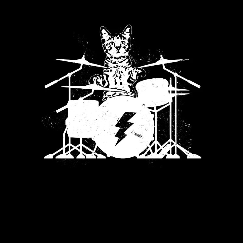 Drummer Cat Music Drummer Kitten Drum