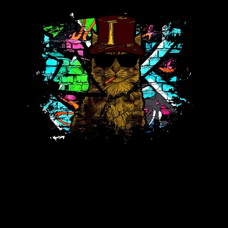 Drôle de chat graffiti