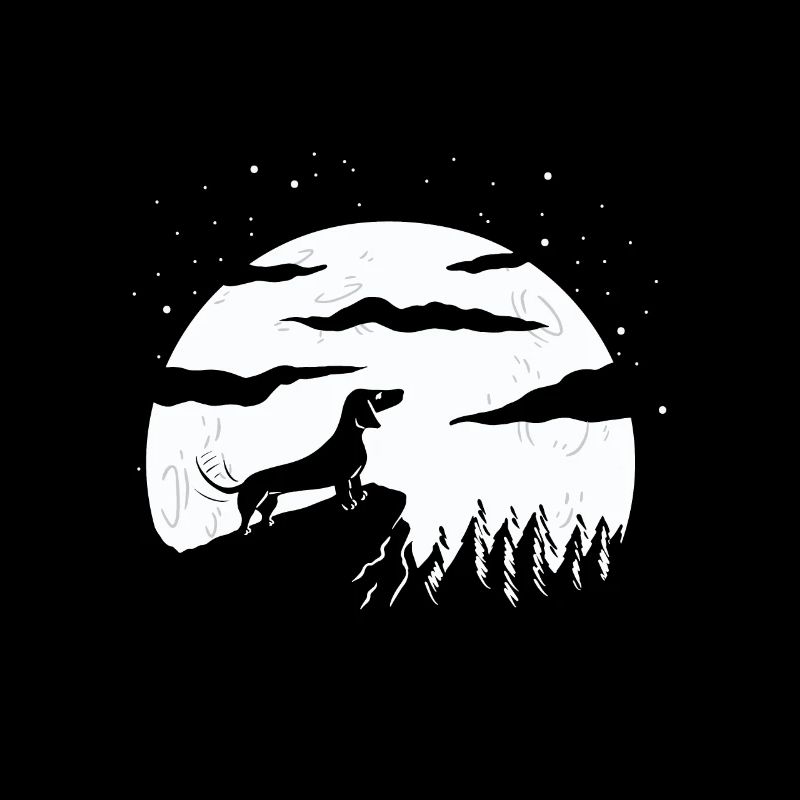 German Dachshund Moon Dachshund