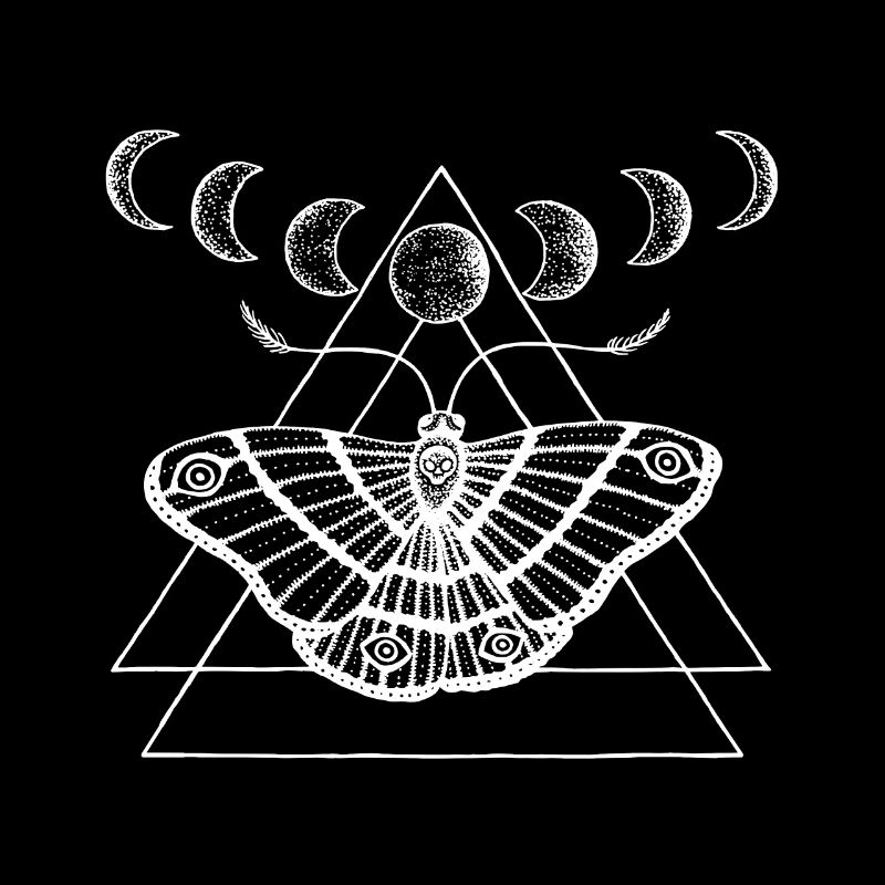 Moth with moon phases by Nikki-Luka