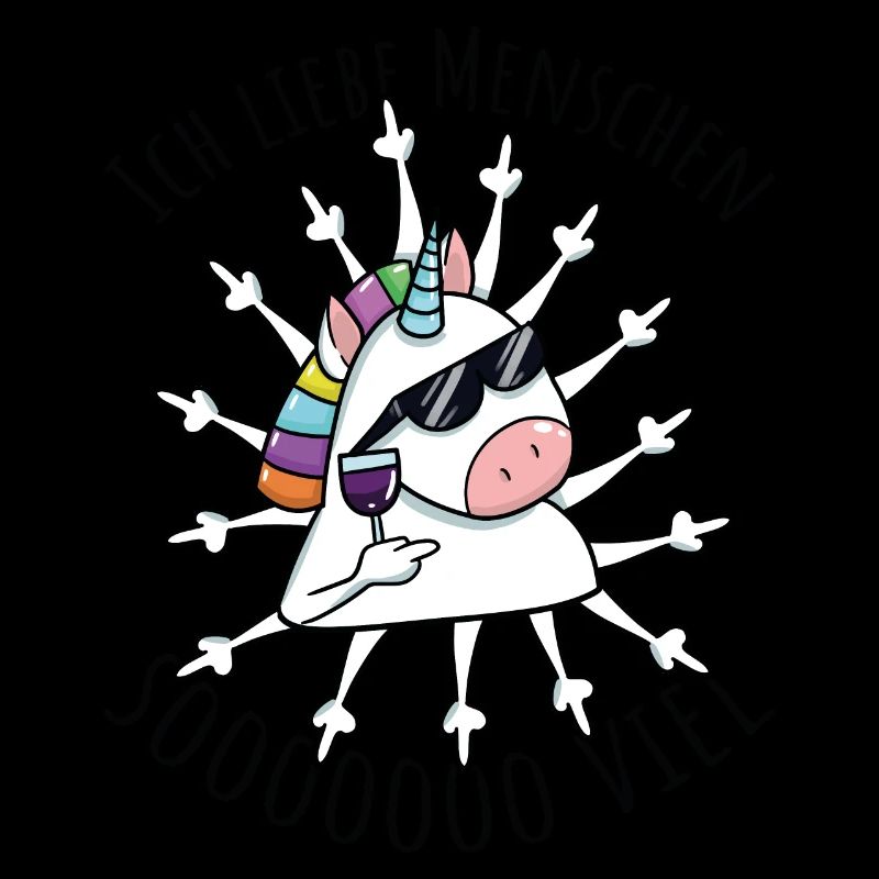 Ich liebe Menschen Misanthrop Einhorn Sarkasmus