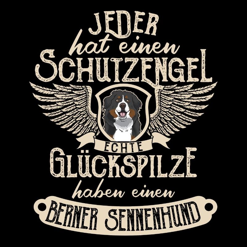 Berner Sennenhund mit Schutzengel Spruch
