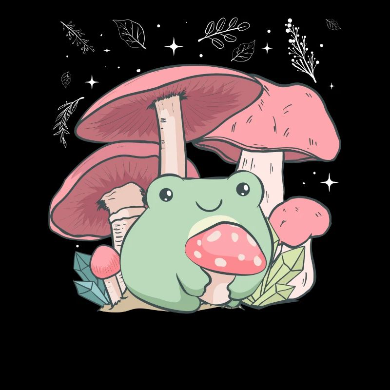 Cottagecore Aesthetic Frog Mushroom Hug