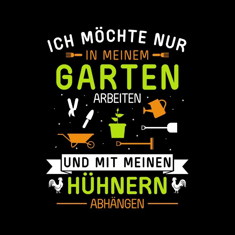 Im Garten arbeiten und mit Hühner abhängen