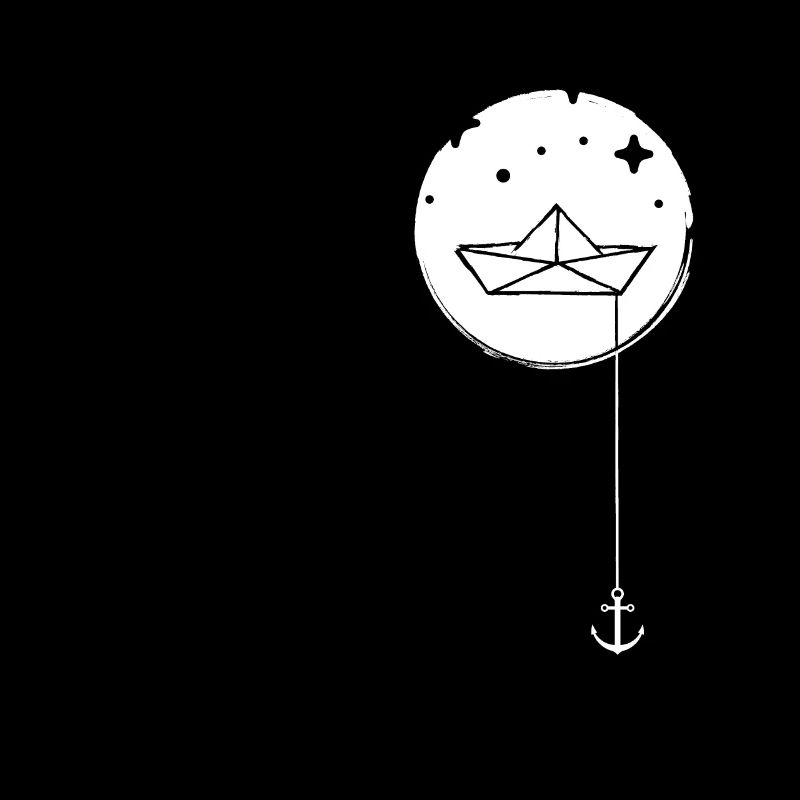 Bateau en papier avec ancre dans la mer
