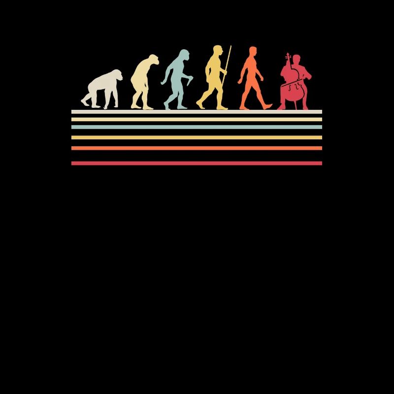 Retro Evolution Cello Player Musician Music Cello