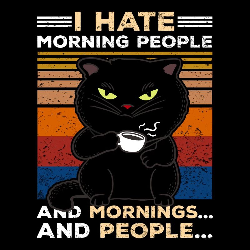 ochtenmensen morgen Menschen Katze Kaffee