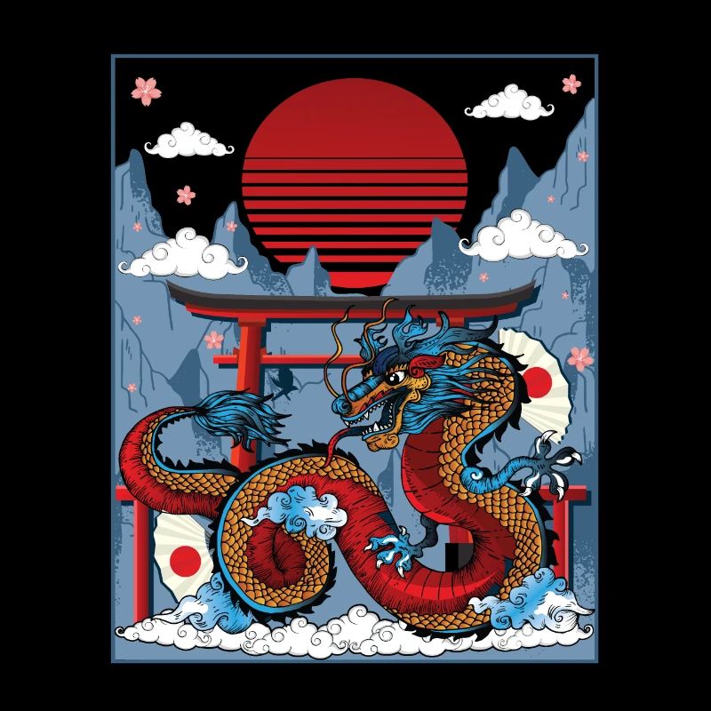 Japanischer Drache Tempel der Macht
